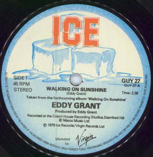 Eddy Grant Walking On Sunshine 7" vinyl single (7 inch record / 45) UK EDG07WA783520