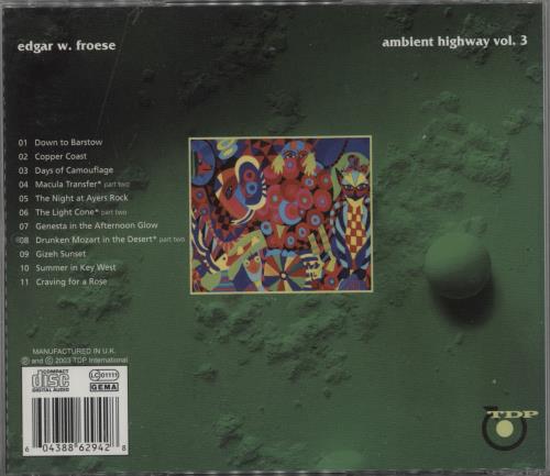 Edgar Froese Ambient Highway Vol. 3 CD album (CDLP) German FROCDAM791254