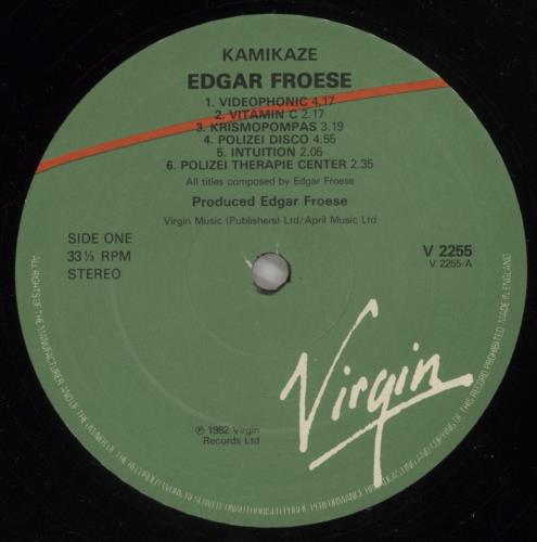 Edgar Froese Kamikaze 1989 vinyl LP album (LP record) UK FROLPKA537315