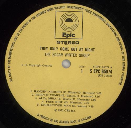 Edgar Winter They Only Come Out At Night - gatefold p/s vinyl LP album (LP record) UK EGWLPTH720651