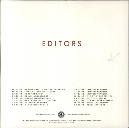 Editors Blood CD single (CD5 / 5") UK EB7C5BL390003
