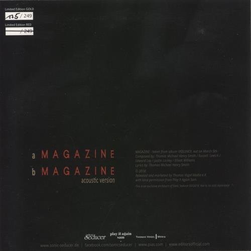Editors Magazine - Gold Vinyl 7" vinyl single (7 inch record / 45) UK EB707MA866206
