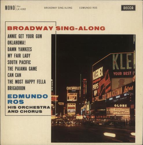Edmundo Ros Broadway Sing Along vinyl LP album (LP record) UK EMDLPBR698089