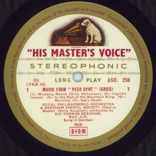 Edvard Grieg Music For Peer Gynt - 1st vinyl LP album (LP record) UK 1GRLPMU803217