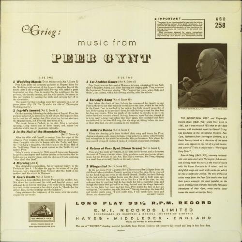 Edvard Grieg Music For Peer Gynt - 1st vinyl LP album (LP record) UK 1GRLPMU803217