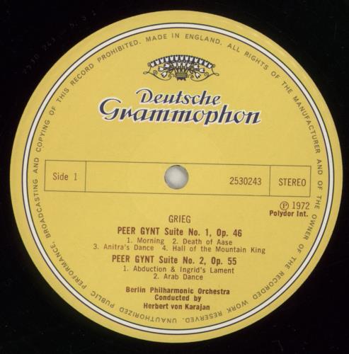 Edvard Grieg Peer Gynt - Suites 1 & 2 vinyl LP album (LP record) UK 1GRLPPE612044