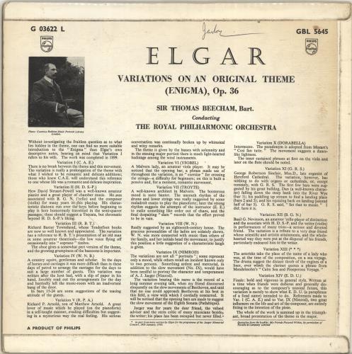 Edward Elgar "Enigma" Variations vinyl LP album (LP record) UK EFDLPEN700189