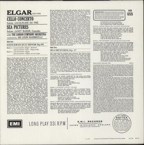 Edward Elgar Cello Concerto / Sea Pictures - 180 Gram Vinyl vinyl LP album (LP record) UK EFDLPCE880505