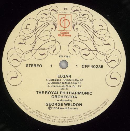 Edward Elgar Elgar vinyl LP album (LP record) UK EFDLPEL701453