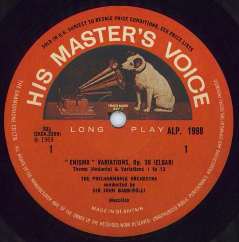 Edward Elgar 'Enigma' Variations / Overture 'Cockaigne' - 1st vinyl LP album (LP record) UK EFDLPEN812036