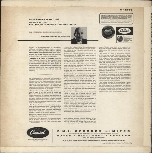 Edward Elgar Enigma Variations - 1st vinyl LP album (LP record) UK EFDLPEN708874