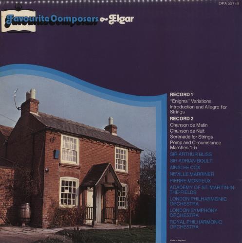 Edward Elgar Favourite Composers 2-LP vinyl record set (Double LP Album) UK EFD2LFA524690