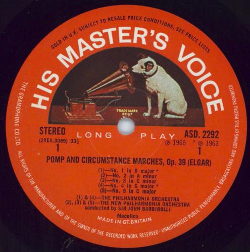 Edward Elgar Pomp and Circumstance - Semi Circle Label vinyl LP album (LP record) UK EFDLPPO526081