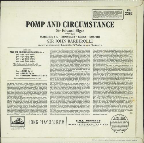 Edward Elgar Pomp and Circumstance - Semi Circle Label vinyl LP album (LP record) UK EFDLPPO526081
