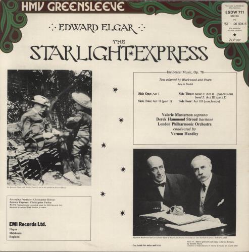 Edward Elgar The Starlight Express (Complete Incidental Music) 2-LP vinyl record set (Double LP Album) UK EFD2LTH879494