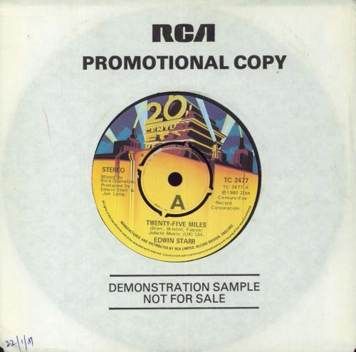 Edwin Starr Twenty-Five Miles 7" vinyl single (7 inch record / 45) UK EDS07TW825914