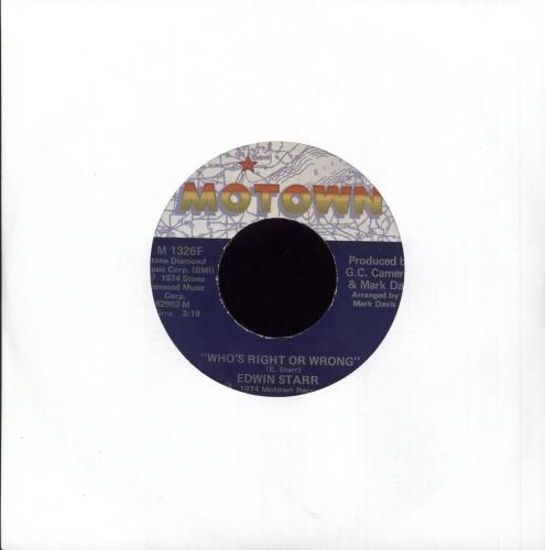 Edwin Starr Who's Right Or Wrong 7" vinyl single (7 inch record / 45) US EDS07WH747368