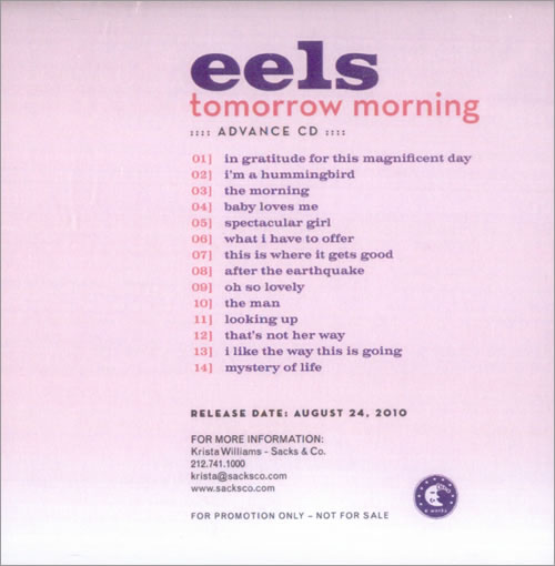 Eels Tomorrow Morning CD-R acetate US EELCRTO527089