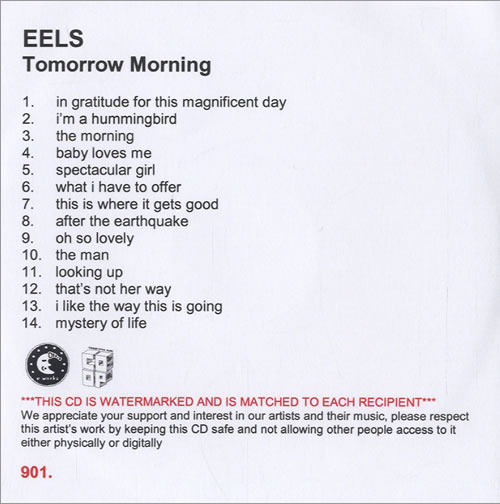 Eels Tomorrow Morning CD-R acetate UK EELCRTO527362