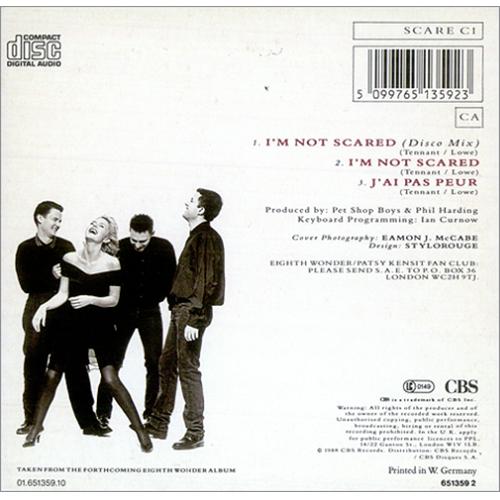Eighth Wonder I'm Not Scared CD single (CD5 / 5") UK EIGC5IM02404