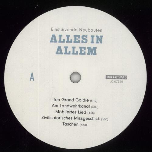 Einsturzende Neubauten Alles In Allem vinyl LP album (LP record) German EINLPAL861146