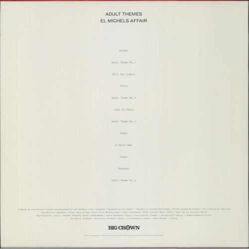 EL MICHELS AFFAIR Adult Themes - White Vinyl vinyl LP album (LP record) US 5MHLPAD810420