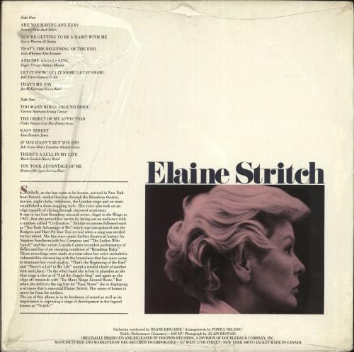 Elaine Stritch Stritch US vinyl LP album (LP record) (698058)