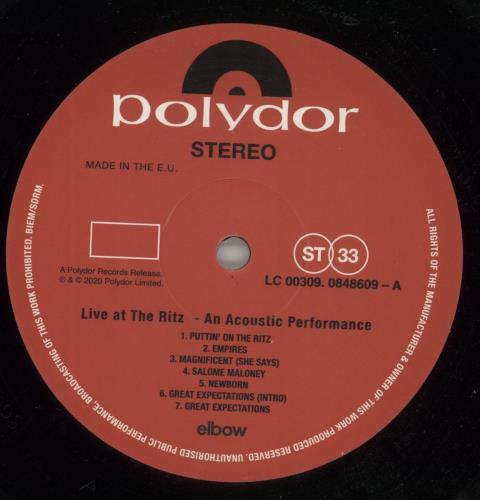Elbow Live At The Ritz - An Acoustic Performance - Shrink vinyl LP album (LP record) UK EBWLPLI869491