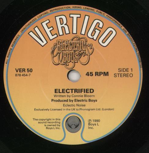 Electric Boys Electrified 7" vinyl single (7 inch record / 45) UK EBY07EL865238