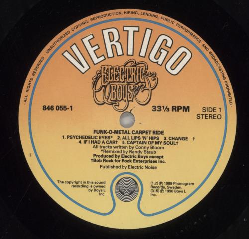 Electric Boys Funk-O-Metal Carpet Ride - Near Mint vinyl LP album (LP record) UK EBYLPFU857777