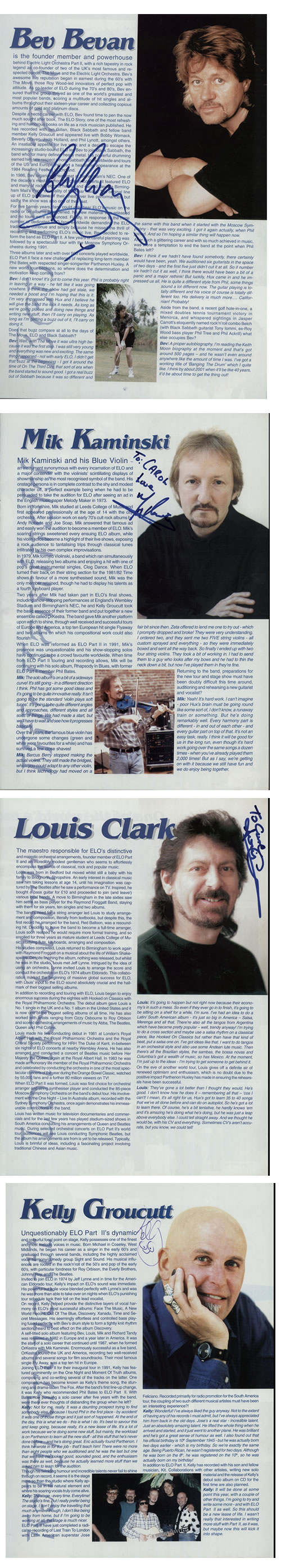 Electric Light Orchestra 1999 UK Tour/Fully Autographed tour programme UK ELOTRUK579915