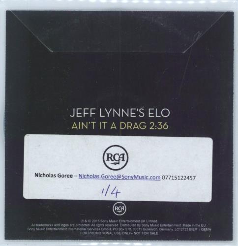 Electric Light Orchestra Ain't It A Drag CD-R acetate UK ELOCRAI789589