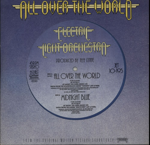 Electric Light Orchestra All Over The World - Blue Vinyl 10" vinyl single (10 inch record) UK ELO10AL66477