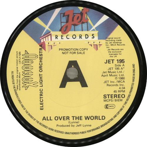 Electric Light Orchestra All Over The World 7" vinyl single (7 inch record / 45) UK ELO07AL105950