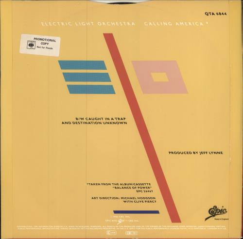 Electric Light Orchestra Calling America - Promo Stickered 12" vinyl single (12 inch record / Maxi-single) UK ELO12CA783800