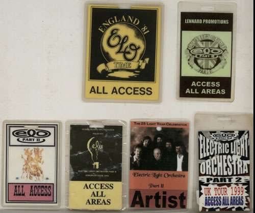 Electric Light Orchestra Collection of Tour Passes tour pass UK ELOTPCO580007