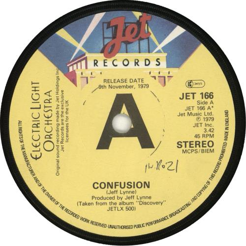 Electric Light Orchestra Confusion - A Label 7" vinyl single (7 inch record / 45) UK ELO07CO107586