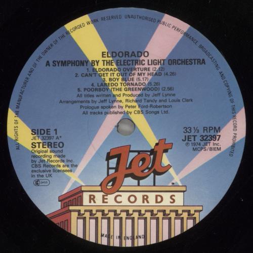Electric Light Orchestra Eldorado vinyl LP album (LP record) UK ELOLPEL723611