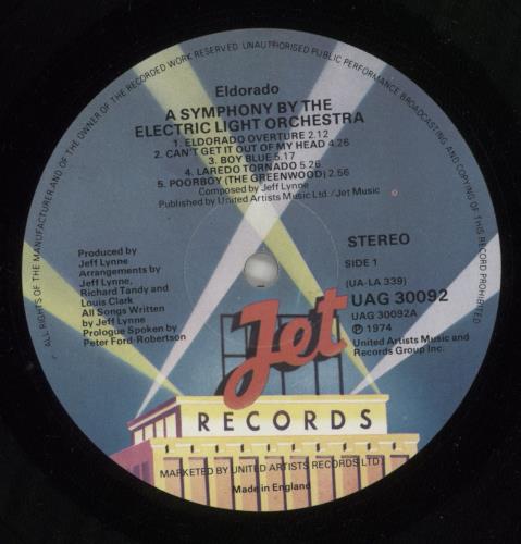 Electric Light Orchestra Eldorado vinyl LP album (LP record) UK ELOLPEL878519
