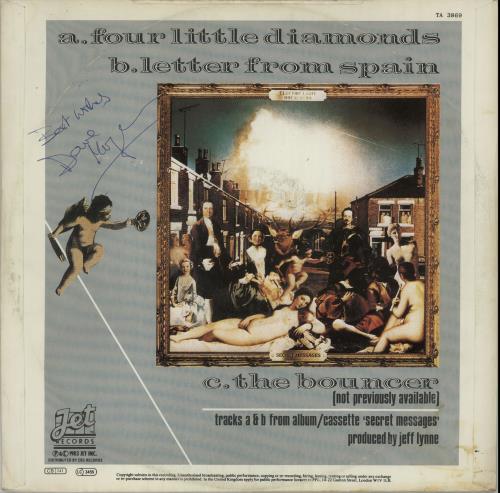 Electric Light Orchestra Four Little Diamonds - signed by Dave Morgan 12" vinyl single (12 inch record / Maxi-single) UK ELO12FO650306