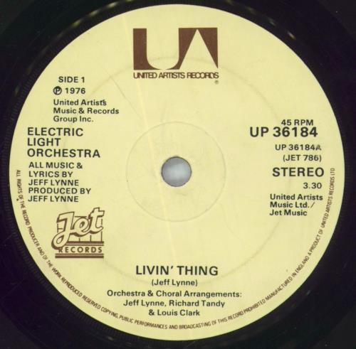 Electric Light Orchestra Livin' Thing 7" vinyl single (7 inch record / 45) UK ELO07LI825906