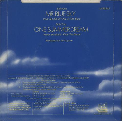 Electric Light Orchestra Mr. Blue Sky - A Label - P/S 7" vinyl single (7 inch record / 45) UK ELO07MR866627