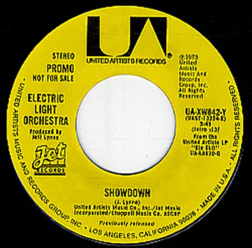 Electric Light Orchestra Showdown 7" vinyl single (7 inch record / 45) US ELO07SH347724