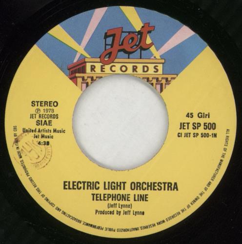Electric Light Orchestra Telephone Line 7" vinyl single (7 inch record / 45) Italian ELO07TE593553