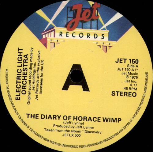 Electric Light Orchestra The Diary Of Horace Wimp 7" vinyl single (7 inch record / 45) UK ELO07TH98208