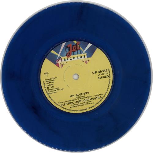 Electric Light Orchestra Mr. Blue Sky Blue UK 7" vinyl single (7 inch
