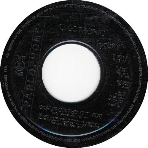 Electronic Disappointed - Jukebox Issue 7" vinyl single (7 inch record / 45) UK ELE07DI324843