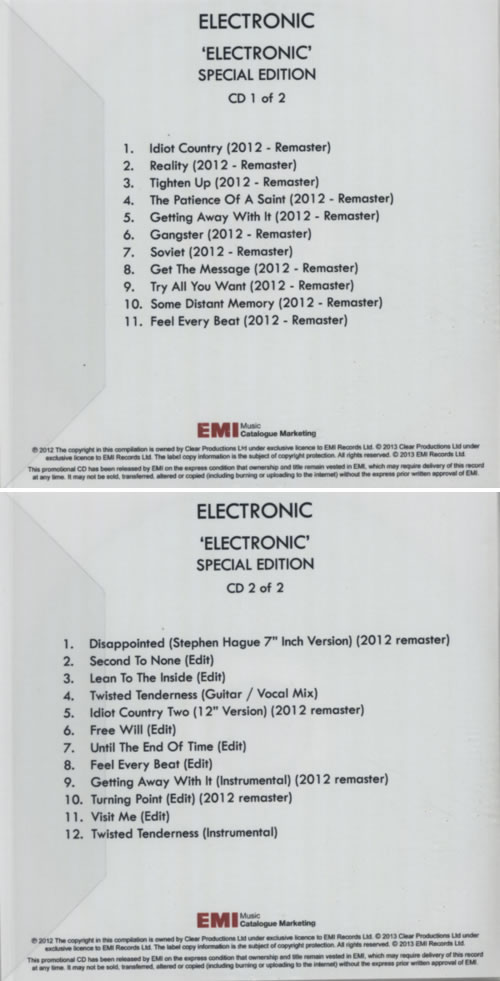 Electronic Electronic 2 CD album set (Double CD) UK ELE2CEL595572