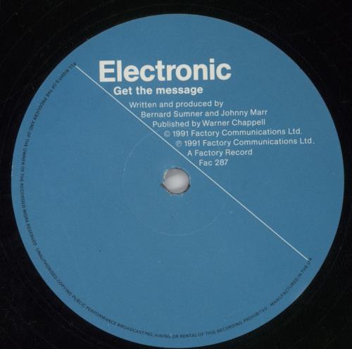 Electronic Get The Message 12" vinyl single (12 inch record / Maxi-single) UK ELE12GE107202