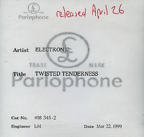 Electronic Twisted Tenderness CD-R acetate UK ELECRTW134687